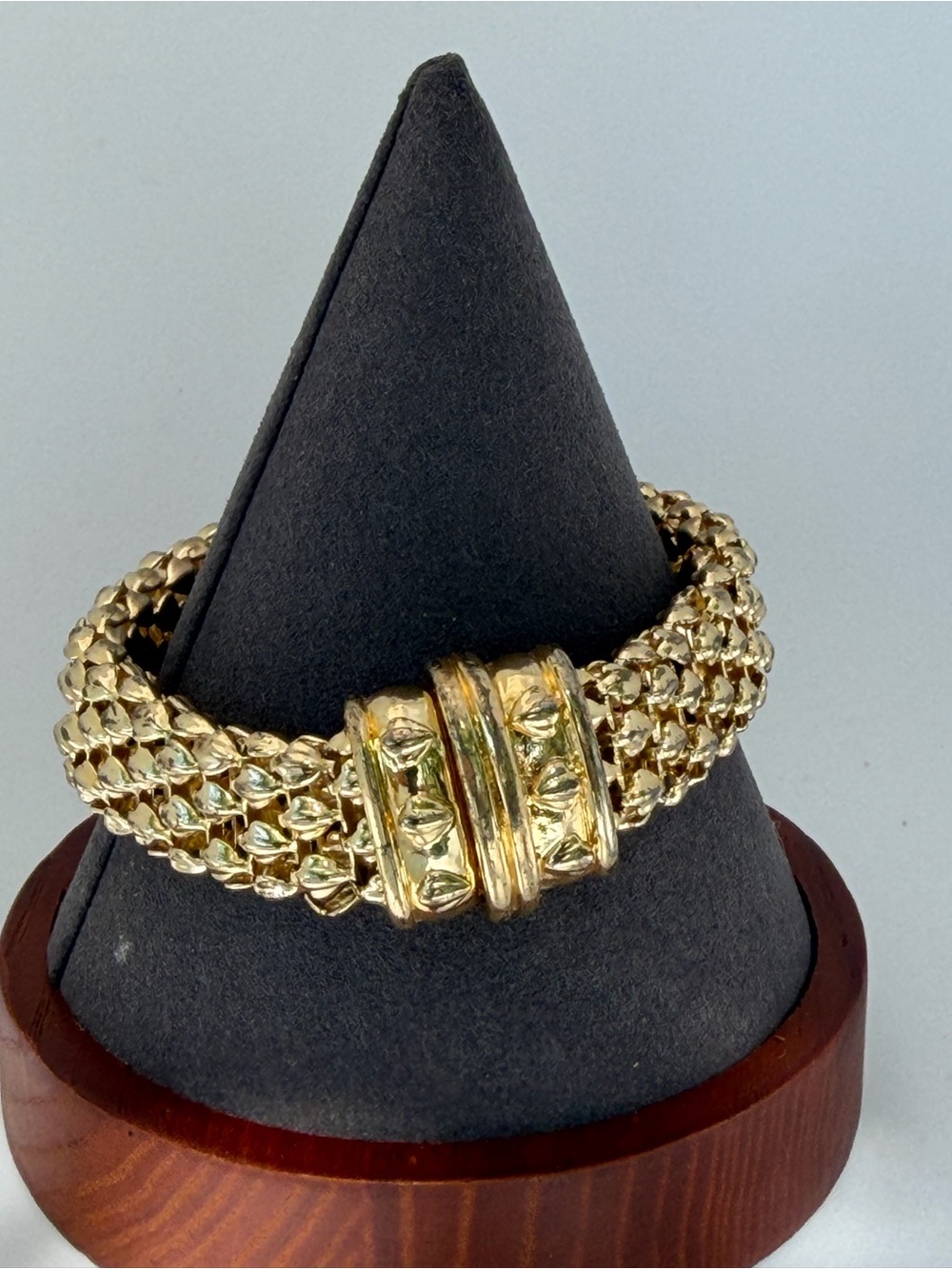 Gold-Tone Braided Chain Hinged Bracelet